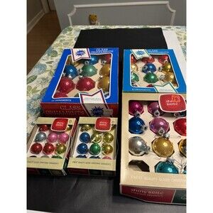 Vintage 1960s Shiny Brite Coby Glass Ornaments 58pc